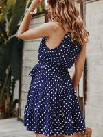 Load image into Gallery viewer, Halter Neck Dot Ruffle Dress
